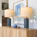 PoKat 20.75" Small Modern Ceramic Table Lamps Set of 2 for Bedroom, White