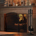 Fire Beauty 3 Panel Wrought Iron Fireplace Screen Spark Guard Cover(Black)