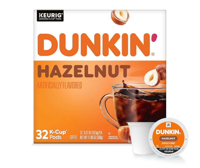 Dunkin’ Hazelnut Artificially Flavored Coffee, Keurig K-Cup Pods, 88 Count