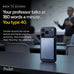 Pocket AI Voice Recorder, Auto Transcription, AI Note Taker, Space Grey