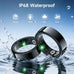 Smart Ring for Women Men, Health Tracker, Fitness Ring (Black, 9#)