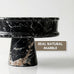 Marble Pedestal Bowl for Kitchen Counter, 10" Handcrafted Natural Stone Decorative Fruit Bowl, Catch-All Key Dish, Dining Table Centerpiece, Pedestal Bowl, & Housewarming Gift (Black Marble)