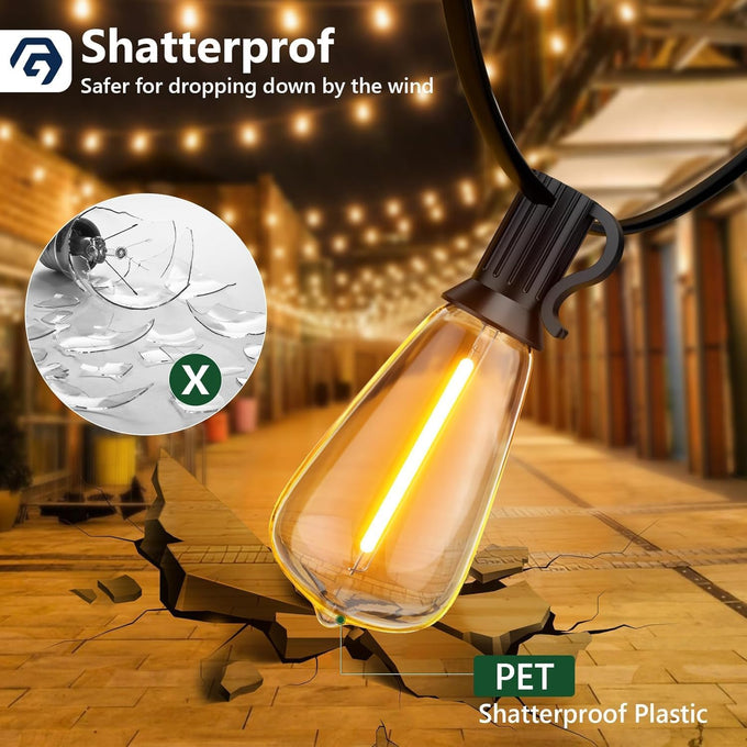 GPATIO Outdoor String Lights, 100FT LED Waterproof Patio Lights for Outside
