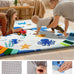TINYHARBO Premium Foam Baby Play Mat 71x59, 4 Developmental Zones Play Mat with Removable & Machine Washable Cover, Extra Thick Padding Playpen Mat, Easy to Clean for Infants, Toddlers & Babies