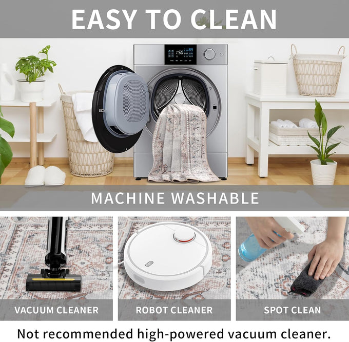 Easy-Going Area Rug 6x9 Washable Boho Rugs for Living Room Non-Slip