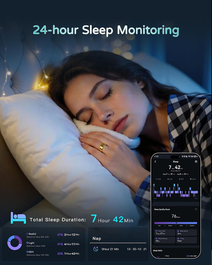 Smart Ring for Women Men - Gen 4 SR06 with 24-Hour Sleep Tracking