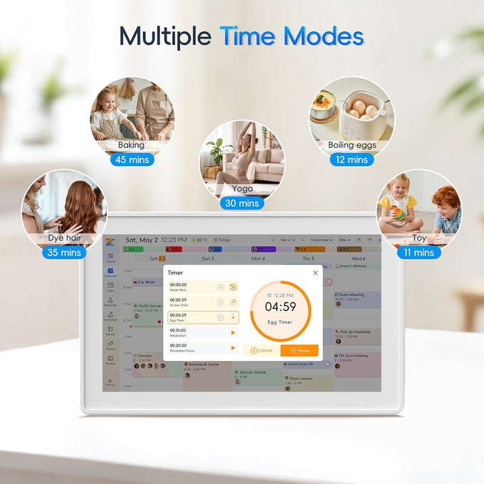 Kinstone 15.6" Digital Calendar, No Subscription Smart Calendar - White