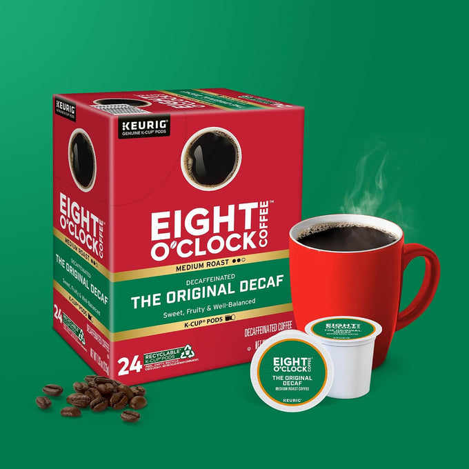 Eight O'Clock Coffee The Original Decaf, Single-Serve K-Cup Pods, Medium Roast, 96 Count