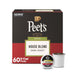 Peet's Coffee Coffee Pods, Dark Roast, Decaf House Blend, 60 K Cups