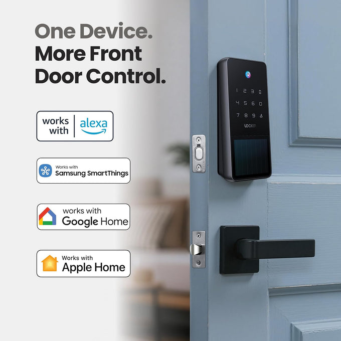 Lockin Veno Solar Palm Smart Lock, Palm Vein Keyless Entry Door Lock