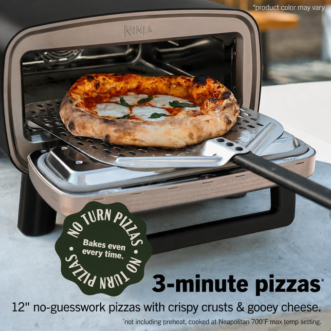 Ninja Artisan Pizza Oven, 12-in Pizza in 3-Min, 700F, 5-in-1, Gray, MO201