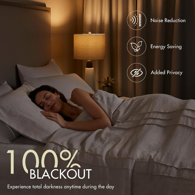 Madison Park Blackout Curtains, 2-Layer Noise Blocking, 2-PK 52x108 Linen