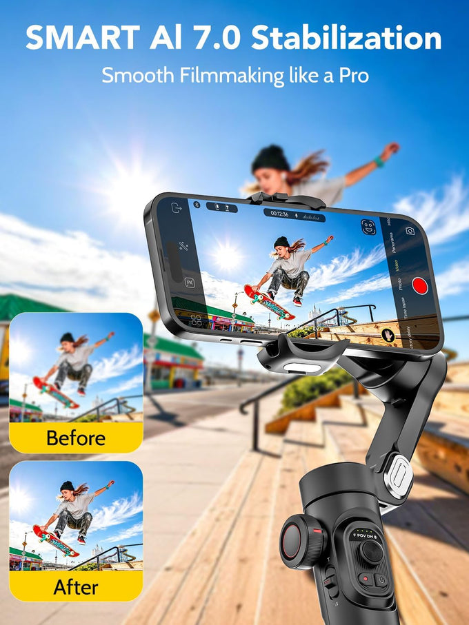 AOCHUAN Smart XE 3-Axis Gimbal Stabilizer for iPhone&Android,Foldable