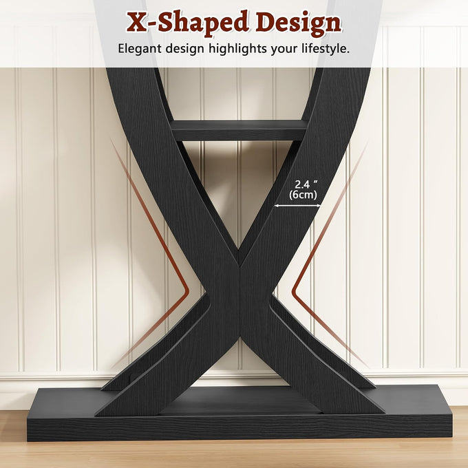 FAVOOSTY 31.5" Entryway Table, 3 Tier Hallway Table, Console Tables, Black