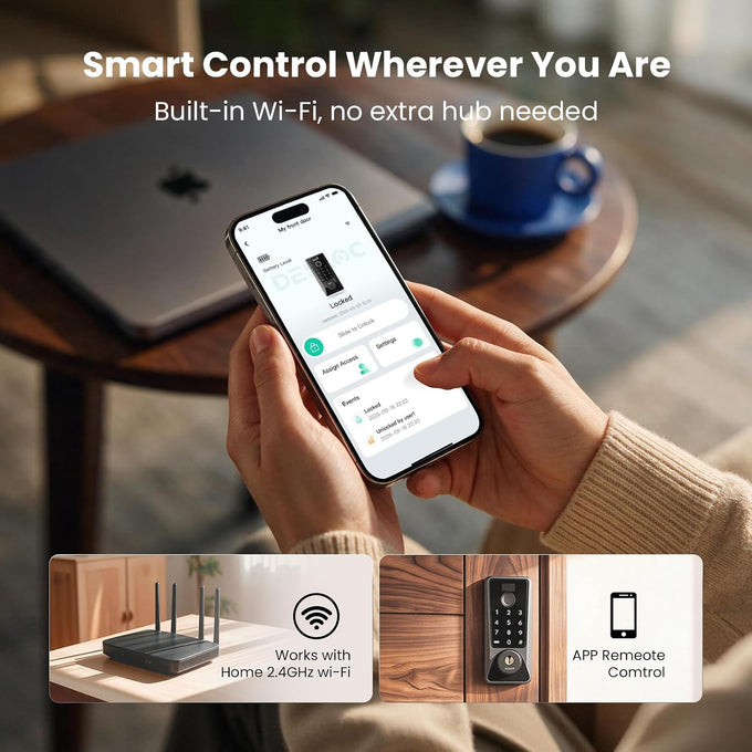 DESLOC WiFi Fingerprint Smart Keypad Door Lock D110 Plus with App Control