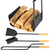 Lavish Home Fireplace Tools Set Indoor Outdoor, Black, 5-Pieces