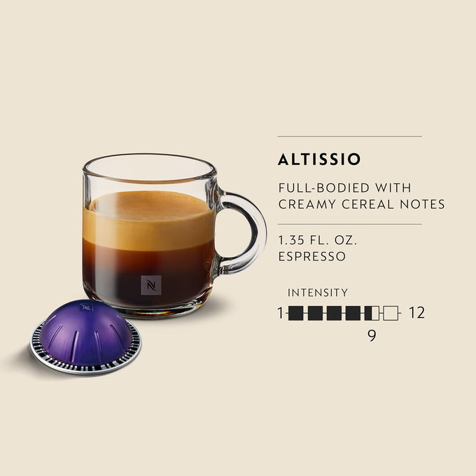 Nespresso Vertuo, Altissio, Medium Roast, 50-Count Espresso Pods