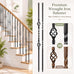 16 Pcs Wrought Iron Balusters for Staircase Interior, 44" Hollow Double Basket with Double Twist Metal Stair Spindles Balusters, 1/2" Balusters for Staircase Decorative - Matte Black