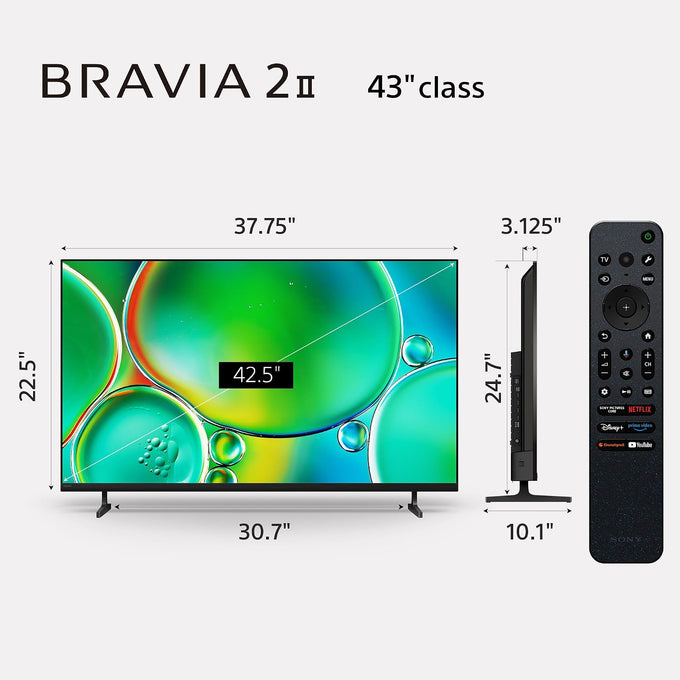 Sony 43 Inch BRAVIA 2 II LED 4K HDR Smart Google TV (K-43S20M2)