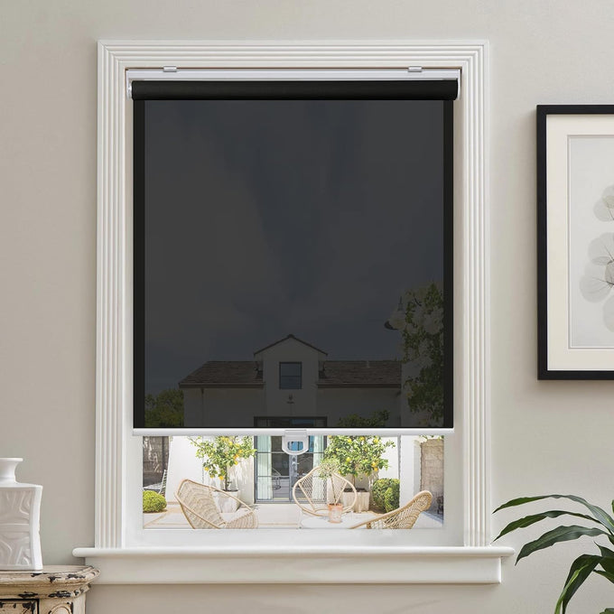 AOSKY Light Filtering Roller Shades for Indoor Windows, 46"W x 72"H, White