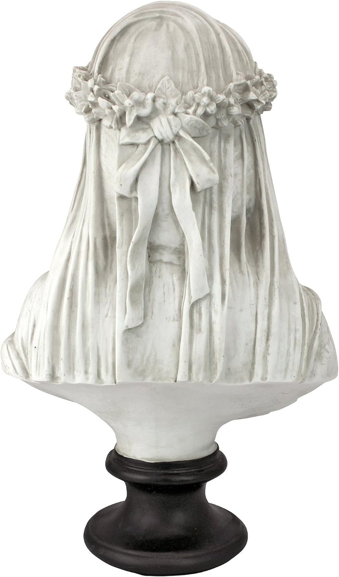 Design Toscano Veiled Maiden Indoor Bust Statue, 9 Inch Wide, 14 Inch Tall