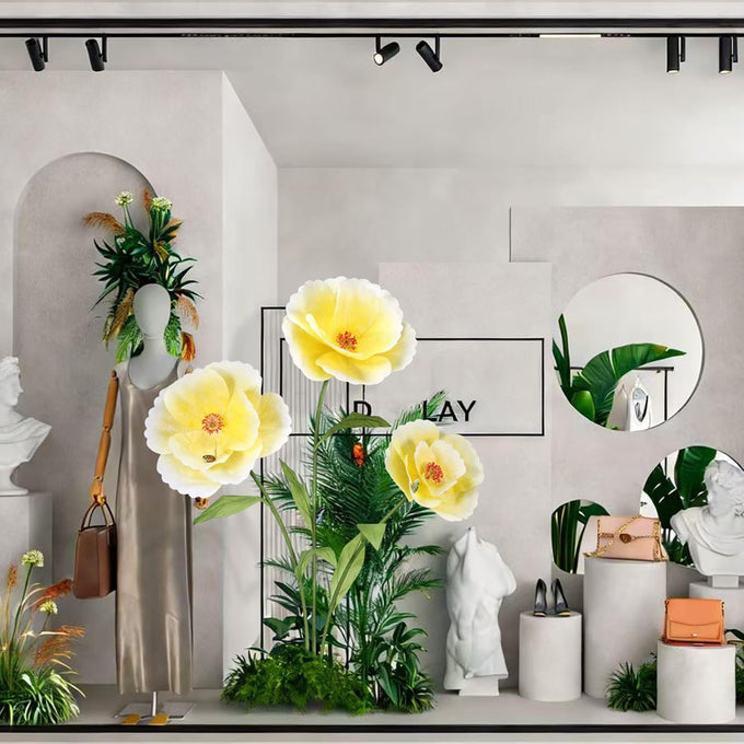 Giant Flowers for Decoration with Stand 5.9Ft Large Paper Artificial Flower