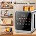Smart Toaster 2 Slice with Touchscreen, 900W Stainless Steel Wide Slot 1.5 Inch, BreadID Tech Live Countdown Timer, Memory Function, Defrost Reheat for Bagel Waffle Bread, Kitchen Essentials