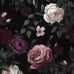 Fvlow Vintage Black Dark Red Floral Peel and Stick Wallpaper 17.4" x 788"