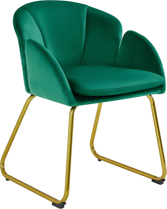 Yaheetech Flower Shape Vanity Chair with Petal Armrests, Green