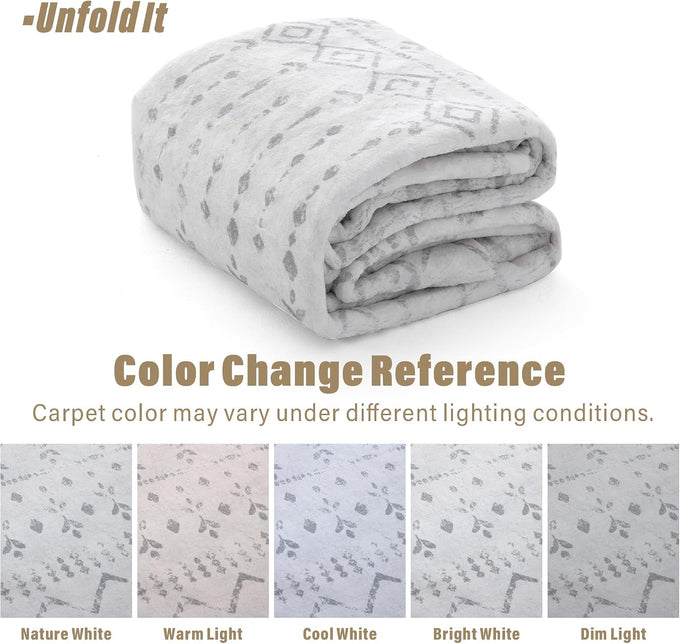 Carvapet Washable 6x9 Moroccan Boho Area Rug Gray Carpet