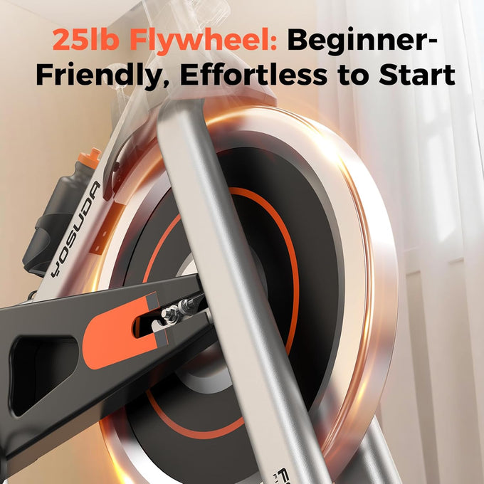 YOSUDA Exercise Bike, Magnetic Friction Stationary Bike with App Training