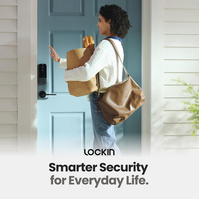 Lockin Veno Plus Smart Lock with Camera, Palm Vein Entry, 2K 180° Video
