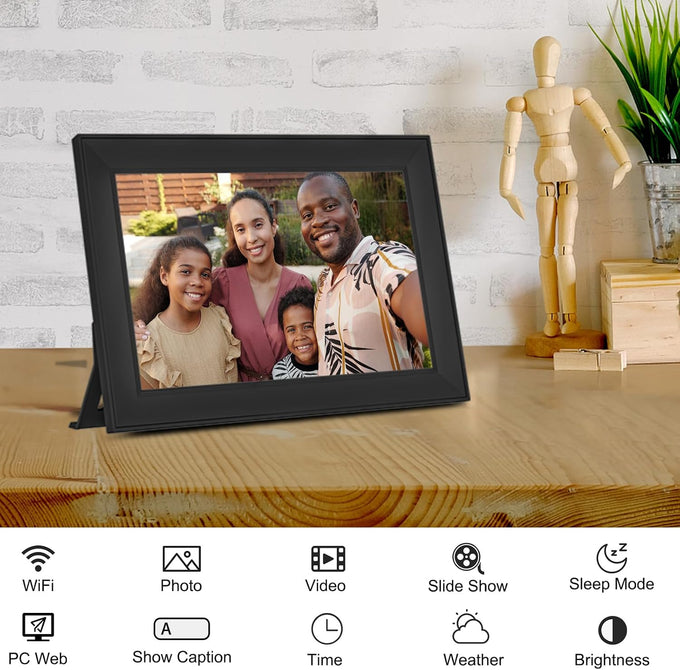 Digital Picture Frame,10.1Inch WiFi Digital Photo Frame smart Easy Setup