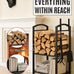 Breeze Touch 29" Heavy Duty Firewood Rack Indoor with 4 Fireplace Tools Set