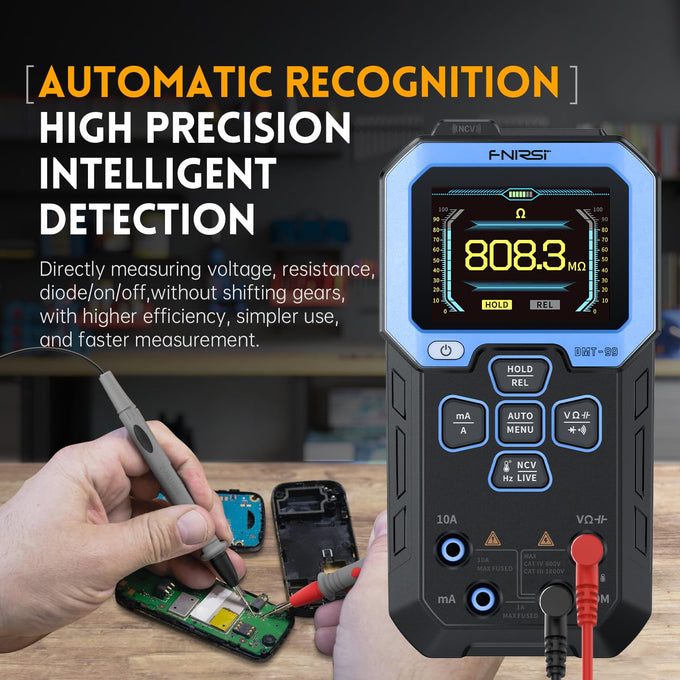 FNIRSI DMT-99 Digital Multimeter 9999 Counts TRMS, Rechargeable Volt Meter
