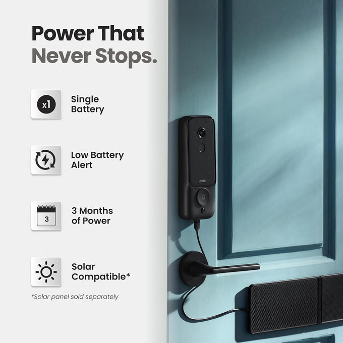 Lockin Veno Plus Smart Lock with Camera, Palm Vein Entry, 2K 180° Video
