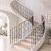 16 Pcs Wrought Iron Balusters for Staircase Interior, 44" Hollow Double Basket with Double Twist Metal Stair Spindles Balusters, 1/2" Balusters for Staircase Decorative - Matte Black