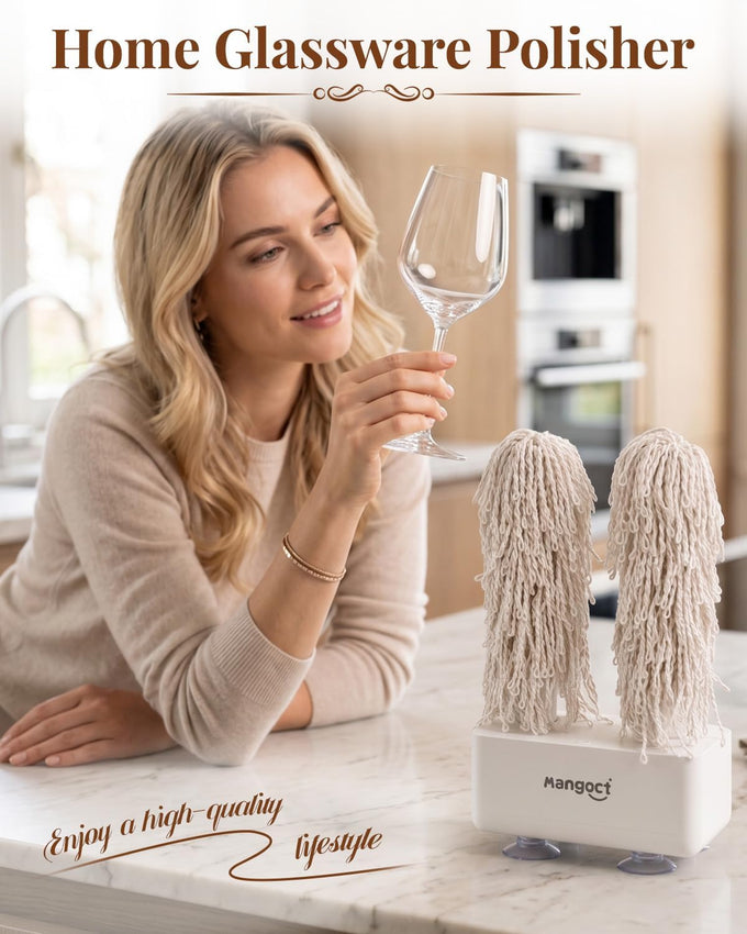 Wine Glass Polisher Machine for Home,600 RPM Dries Quick Clean