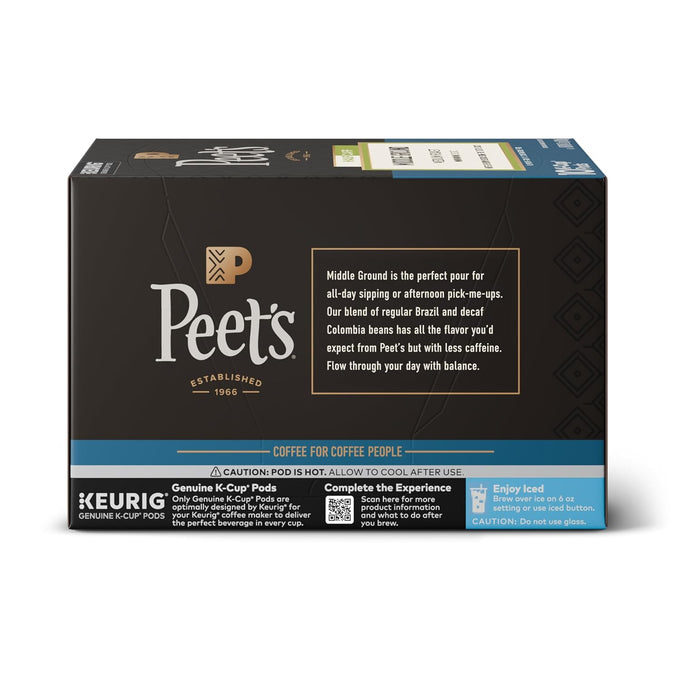 Peet's Coffee Coffee Pods, Medium, Middle Ground Half-Caf, 60 K Cups