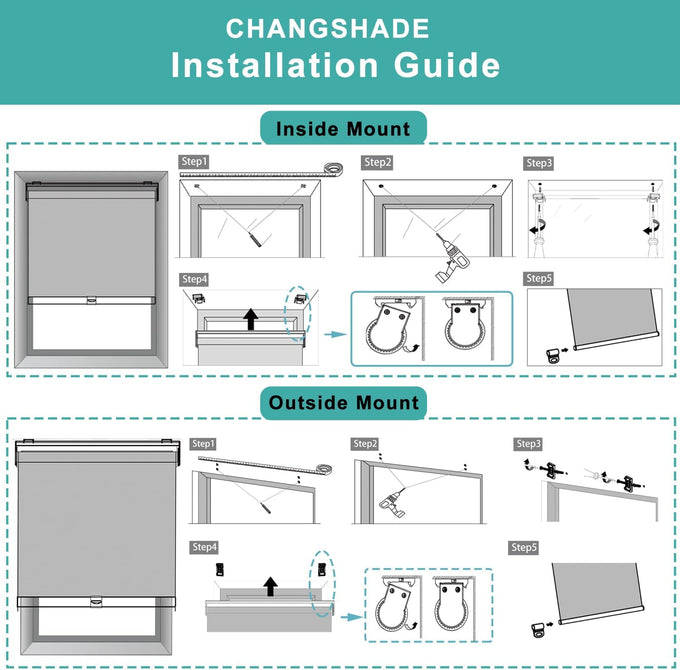 Changshade Blackout Roller Shades Cordless for Windows,100% Room Darkening Window Blinds for Bedroom,Thermal Insulated UV Protection,Easy Install Pull Down Shades for Home,35.5" w x 72" h,White