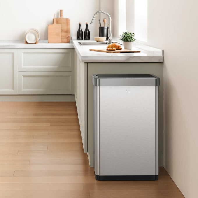 EKO Mirage X 80 Liter / 21.1 Gallons Motion Sensor Trash Can or Recycling Bin, Automatic Large Kitchen Trash Can Touchless, Stainless Steel