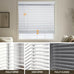 MYshade 2" Cordless Faux Wood Blinds, 34.5" W x 60" H, Slat Horizontal Blinds with Crown Valance, Room Darkening, Moisture Resistant, Window Blinds for Home Interior, White