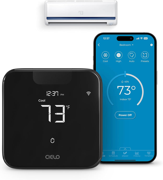 Breez Max Smart WiFi Thermostat for Mini-Split, Window, Portable AC (White)