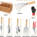 SOLIGT 8 Piece Garden Tools Set with Basket, Gardening Gifts for Women Men