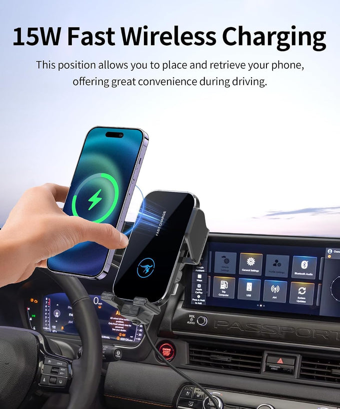 Wireless Charger Car Phone Holder for 2026 Honda Passport/Pilot 12.3 Screen