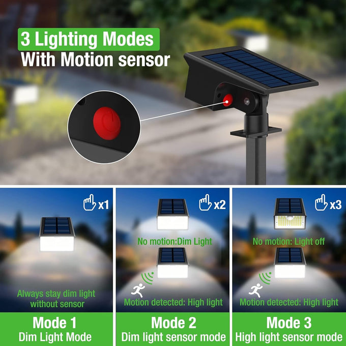 nipify 10 Pack 62 LED Solar Spot Lights Outdoor Motion Sensor with 3 Modes