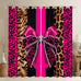Feelyou FeelyouLeopard Print Bow Curtains Living Room 2 Panels 52 x 84 Inch