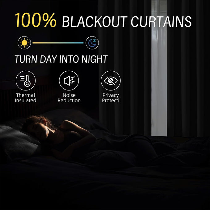 ChrisDowa Tan Blackout Curtains 102 Inches Long 2 Panels for Bedroom