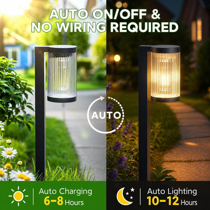 ELECLINK Solar Pathway Lights Outdoor, 6 Pack Upgraded Outdoor Solar Lights for Outside Super Bright Up to 15Hrs, IP65 Waterproof Solar Garden Lights for Yard Path Sidewalk Driveway Walkway Decor