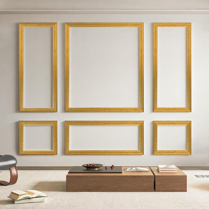 Art3d Pre-Cut Wall Molding Set, Ready-to-Assemble Panels, 3 Top 3 Bottom